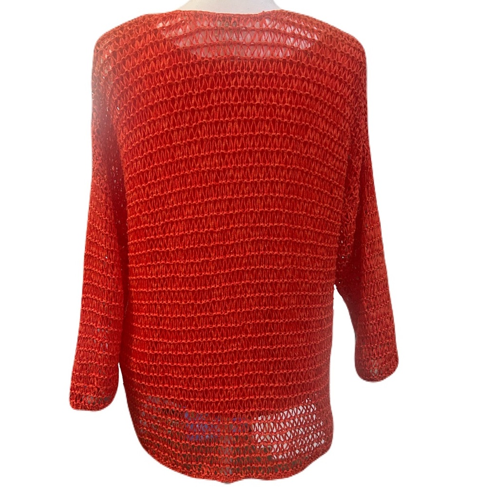 Chicos Open Weave Crochet Top With Matching Cami, Size 2 - Picture 3 of 8